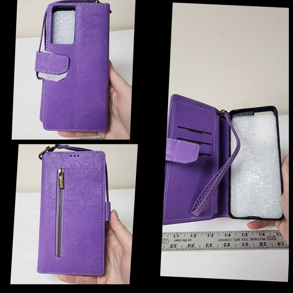 Galaxy‎ S21 Ultra Purple Wallet Phone Case New